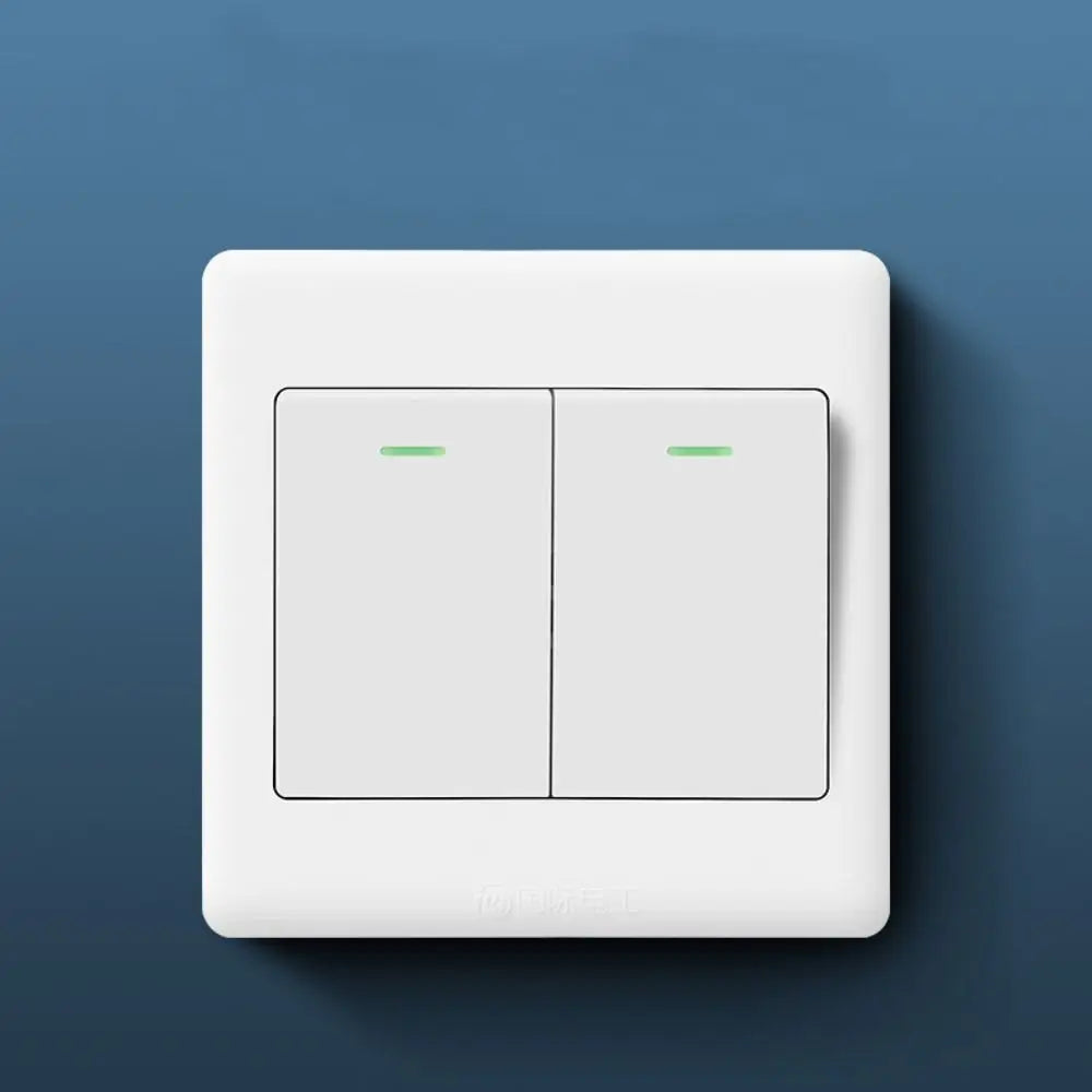 High Quality 1Way Button Wall Switches with Fluorescent Indicator Light Home Accessories 1/2/3/4 Gang Durable On/Off Push Button