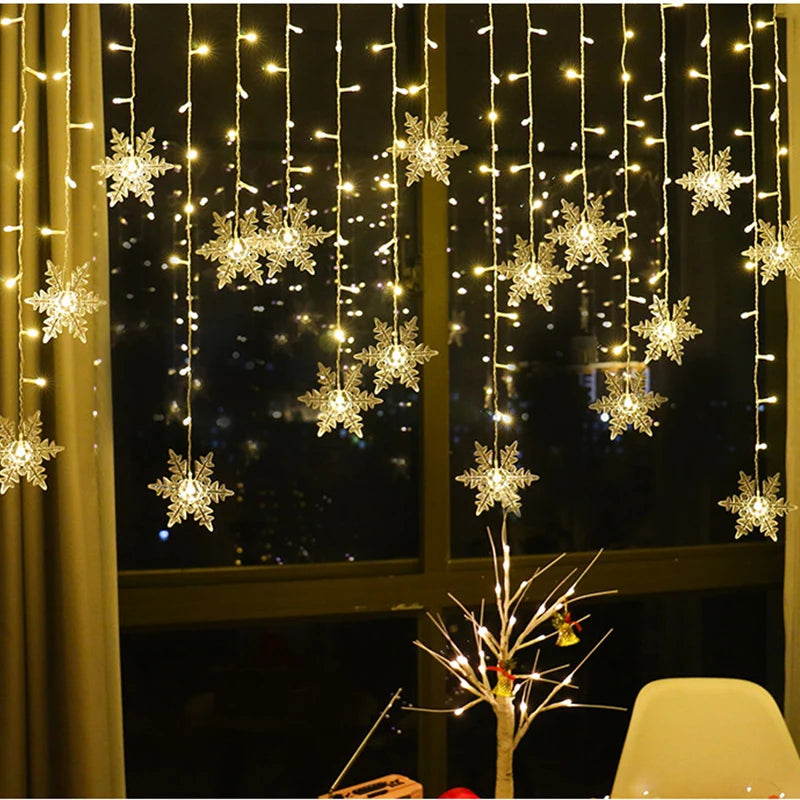 4M Led Light Curtain Garland Holiday Lighting Christmas Decorations Bedroom Party Lights New Year's Eve Fairy Home Decoration