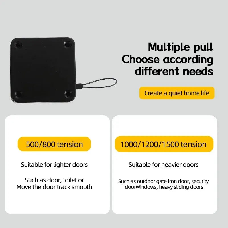 Automatic Drawstring Door Closer, Sliding Door, Office, Bathroom, Bedroom, Household, Simple Silent and Non Punching Door Closer