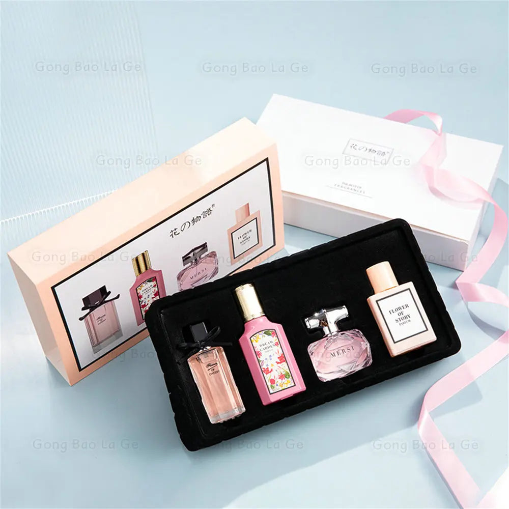 Brand Perfume Women Gift Box 110ml Four Piece Set Perfumes De Mujer Fresh Floral Scent Lasting Fragrance Pheromone Parfums Dames