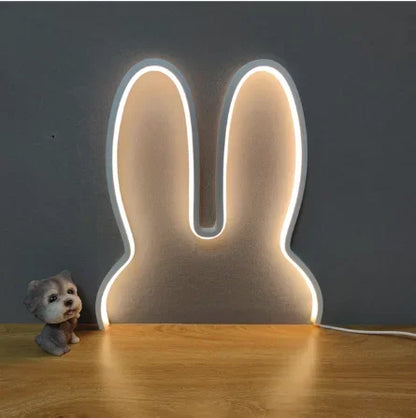 Rabbit Night Lights USB Powered LED Lamp Cute Animal LED Night Lamp Kids Baby Beside Table Lamp Bedroom Nightlight Holiday Gifts