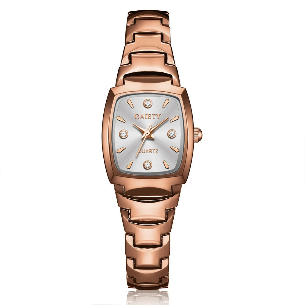 Elegant Women Quartz Watch Luxury Classic Stainless Steel Color Band Watches Ladies Wristwatch