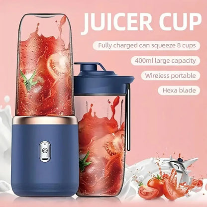 1set-New portable juicer with 2 cups, USB rechargeable mini blender, fresh juicer cup, personal sized smoothie blender