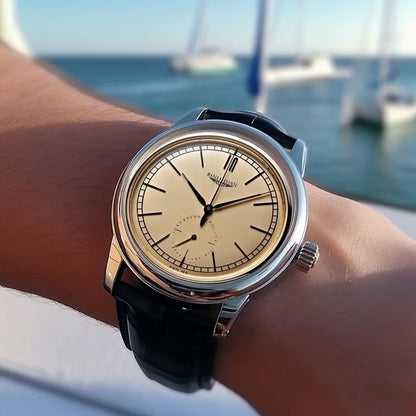 Men Fashion Retro Leather Watch Quartz Analog Business Wristwatch Birthday Gift