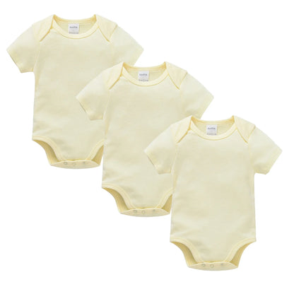 Kavkas 3PCS 5PCS Baby Boys Girls Clothes Solid White Short Sleeve Cotton Baby Bodysuits body bebe 0-24 months Newborn Jumpsuit