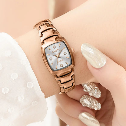 Elegant Women Quartz Watch Luxury Classic Stainless Steel Color Band Watches Ladies Wristwatch