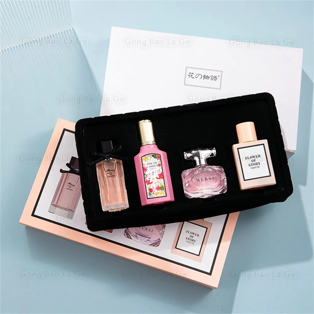 Brand Perfume Women Gift Box 110ml Four Piece Set Perfumes De Mujer Fresh Floral Scent Lasting Fragrance Pheromone Parfums Dames