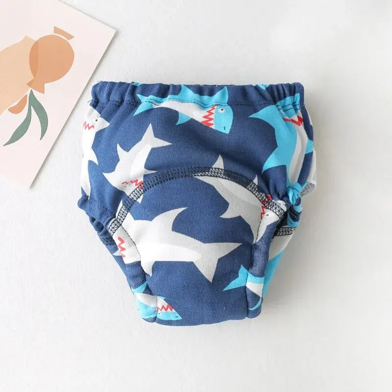 Baby Waterproof Reusable Training Pants Cute Cotton Baby Diaper Infant Shorts Nappies Panties Nappy Changing Underwear Cloth