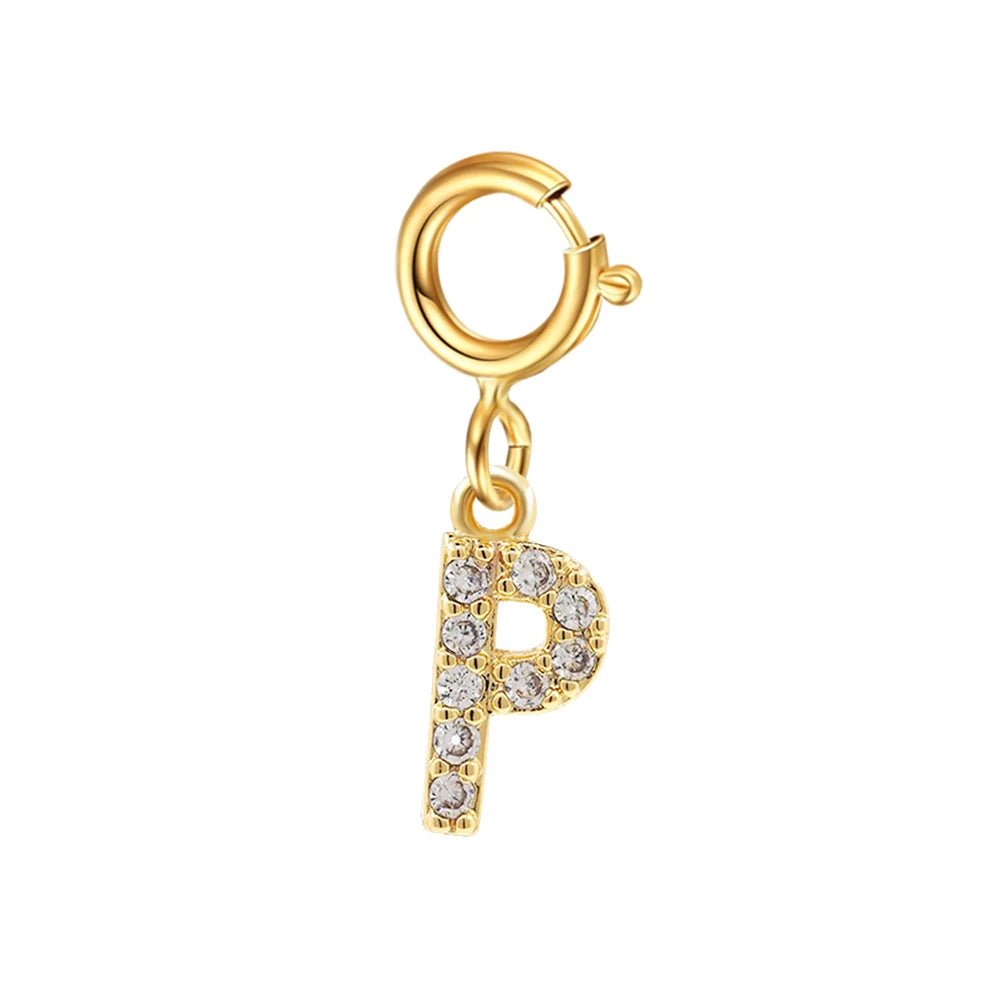 Personalized bracelet diy name initial letter pendant Gold Color Bracelet Stainless Steel Twist Cuban Chain Bracelet for Women