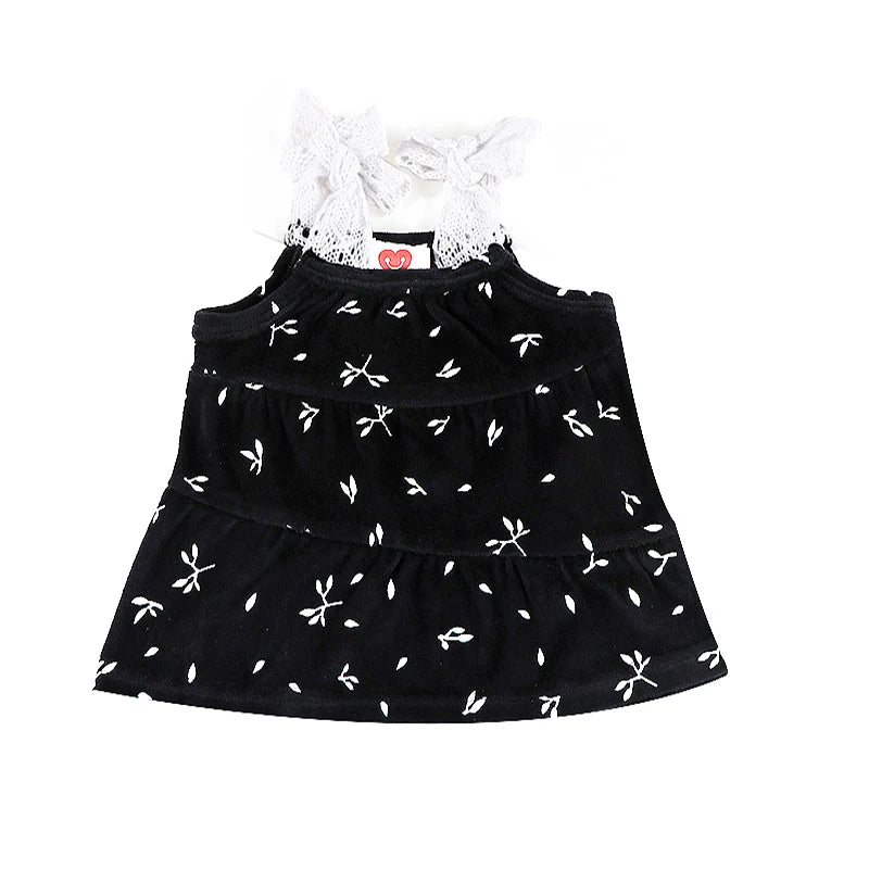 3m-36m Baby Girls' Pants Set 2 Piece Cute Blouse and Skinny Pants Black Velvet Fall Outfits Lace Bow Strap Floral Tank top