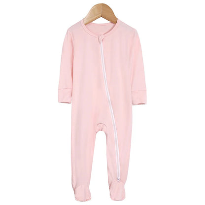 New Fashion Baby Rompers Bamboo Fiber Baby Boy Girl Clothes Long Sleeve Footed Newborn Baby Clothes Infant Bebe Jumpsuit Zipper