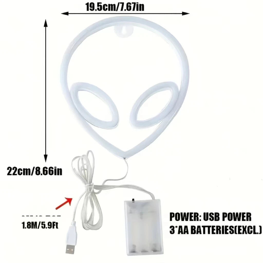 Halloween Bat Spirit LED Neon Wall Decor for Party Gift - Terrifying Atmosphere - USB or Battery Powered