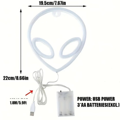 Halloween Bat Spirit LED Neon Wall Decor for Party Gift - Terrifying Atmosphere - USB or Battery Powered