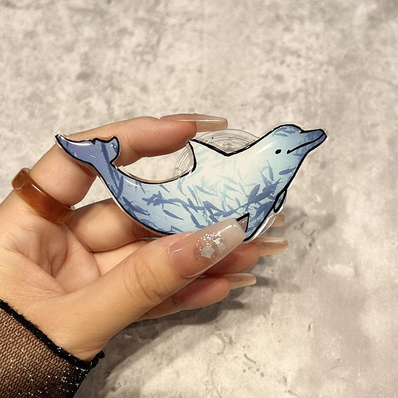 Korean Cute Turtle Dolphin Phone Holder Griptok Finger Ring Support For iPhone Samsung Cases Grip Tok Socket Bracket Girl Gift