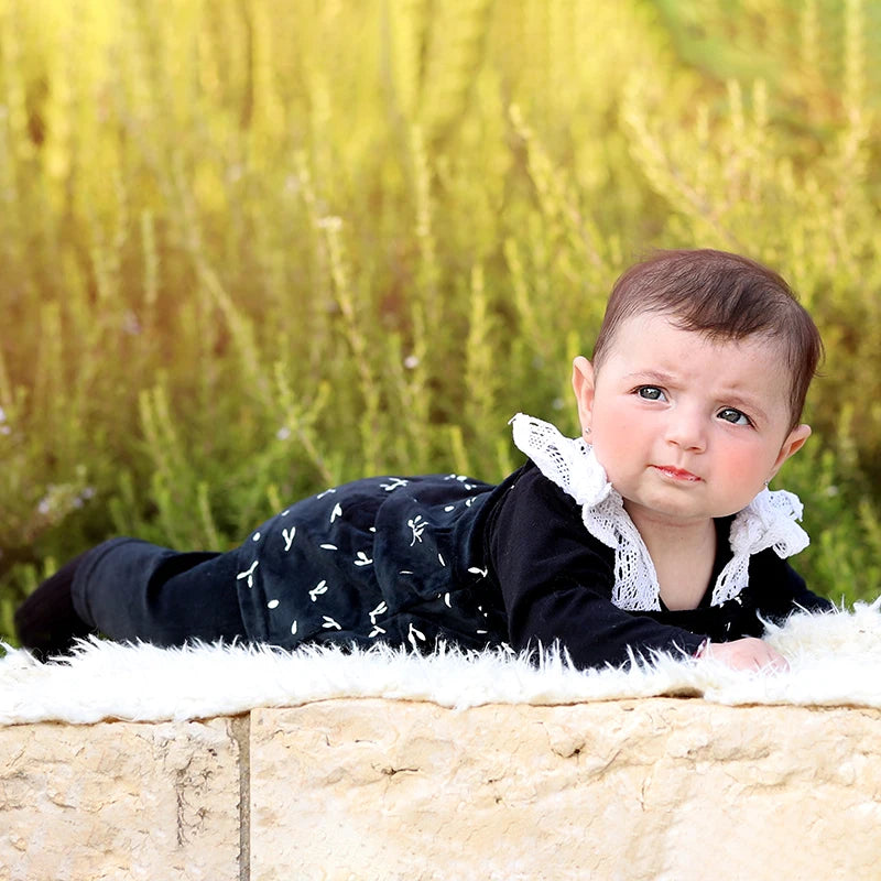 3m-36m Baby Girls' Pants Set 2 Piece Cute Blouse and Skinny Pants Black Velvet Fall Outfits Lace Bow Strap Floral Tank top