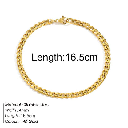 Personalized bracelet diy name initial letter pendant Gold Color Bracelet Stainless Steel Twist Cuban Chain Bracelet for Women
