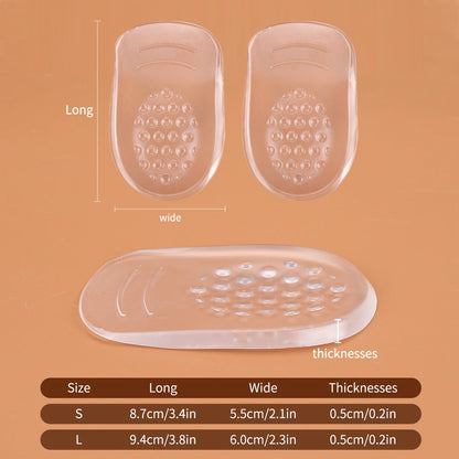 Silicone Gel Heel Cups - Shoe Inserts for Plantar ache, Sore Heel Pain,  - Pad and Shock Absorbing Support for Women (1 Pairs）
