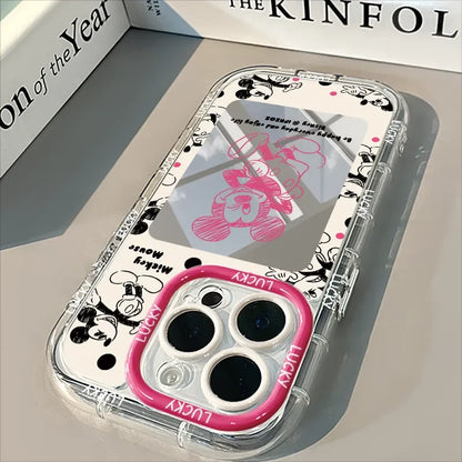 Mickey Minnie Mouse Mirror Lovely Cartoon Phone Case For iPhone 16 15 14 13 12 11 PRO MAX XS XSMAX XR 7 8 Plus Y2K Kawaii Cover