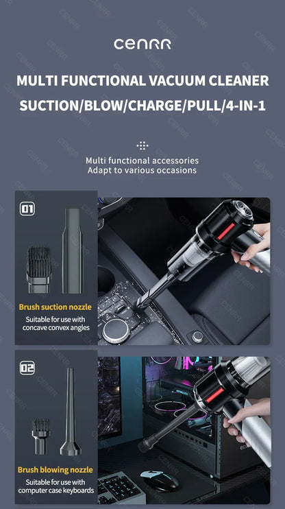 CENRR 998000PA Car Vacuum Cleaner Strong Suction Powerful Handheld Wireless Vacuum Cleaner Mini Blower for Home Appliance