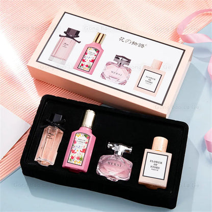 Brand Perfume Women Gift Box 110ml Four Piece Set Perfumes De Mujer Fresh Floral Scent Lasting Fragrance Pheromone Parfums Dames