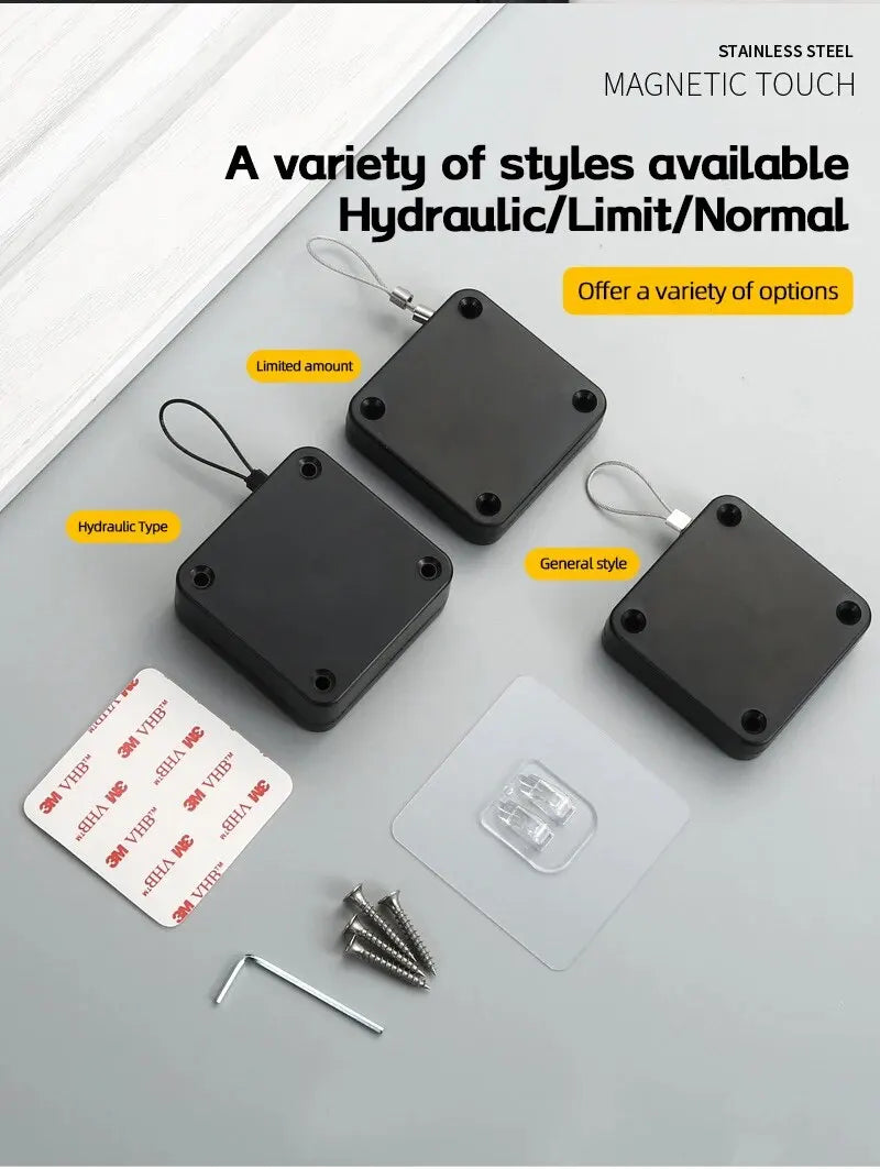 Automatic Drawstring Door Closer, Sliding Door, Office, Bathroom, Bedroom, Household, Simple Silent and Non Punching Door Closer