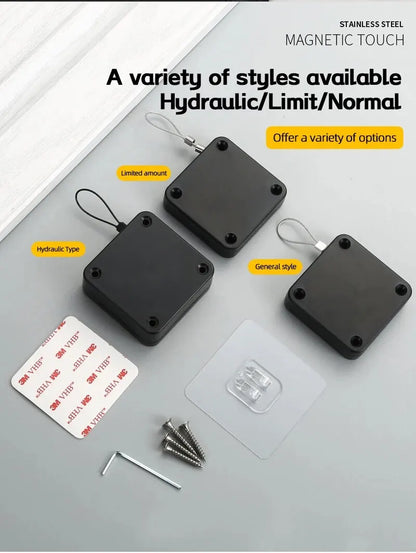 Automatic Drawstring Door Closer, Sliding Door, Office, Bathroom, Bedroom, Household, Simple Silent and Non Punching Door Closer