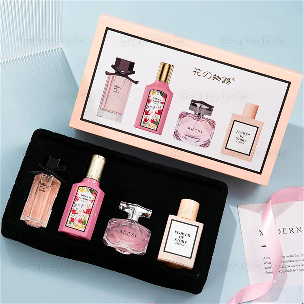 Brand Perfume Women Gift Box 110ml Four Piece Set Perfumes De Mujer Fresh Floral Scent Lasting Fragrance Pheromone Parfums Dames
