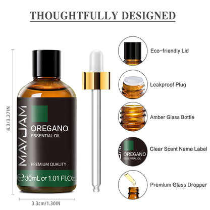 MAYJAM 30ML with Dropper Essential Oils Oregano Lemon Eucalyptus Spearmint Neroli Helichrysum Turmeric Anise Star Tea Tree