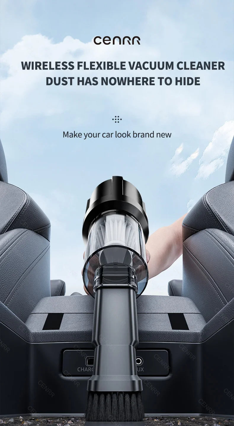 CENRR 998000PA Car Vacuum Cleaner Strong Suction Powerful Handheld Wireless Vacuum Cleaner Mini Blower for Home Appliance