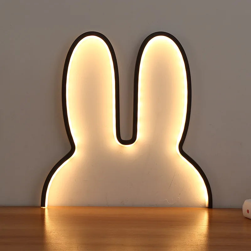 Rabbit Night Lights USB Powered LED Lamp Cute Animal LED Night Lamp Kids Baby Beside Table Lamp Bedroom Nightlight Holiday Gifts