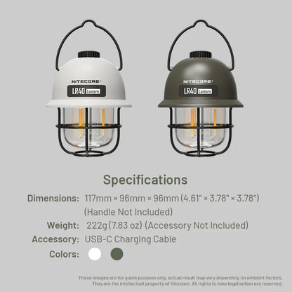 NITECORE LR40 Camping Lantern Camping light Power bank Tent light Portable lamp hand lantern Campsite Light Pendant Lights