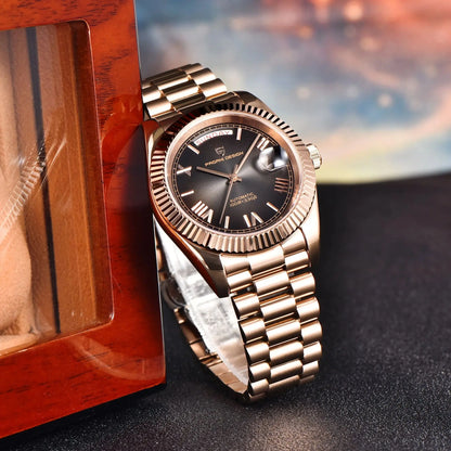 PAGANI DESIGN 2025 New Luxury Rose Gold DD40 Automatic Watch For Men NH36A Mechanical Wristwatch Men Stainless steel Waterproof