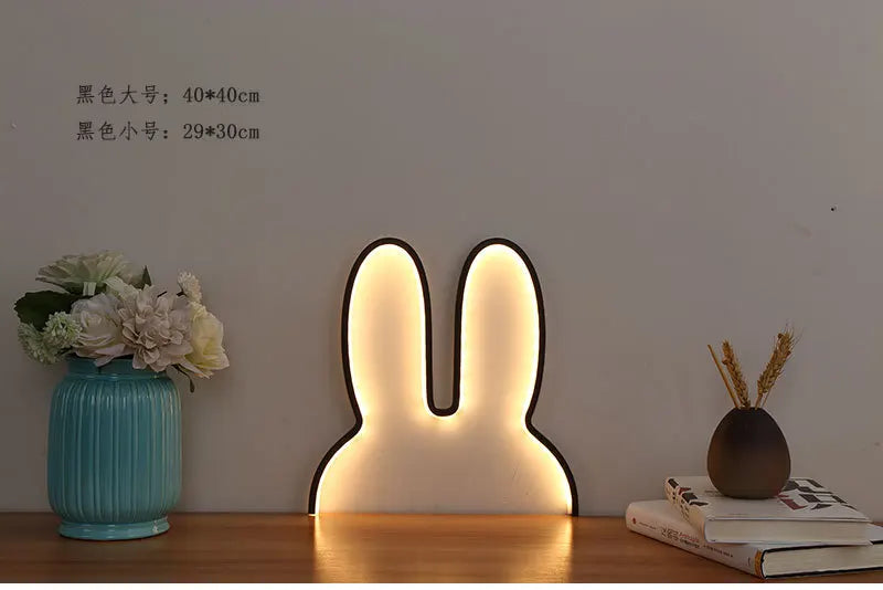 Rabbit Night Lights USB Powered LED Lamp Cute Animal LED Night Lamp Kids Baby Beside Table Lamp Bedroom Nightlight Holiday Gifts